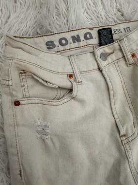 S.O.N.G.  5/27 Jeans Off White Distressed Timeless Fit